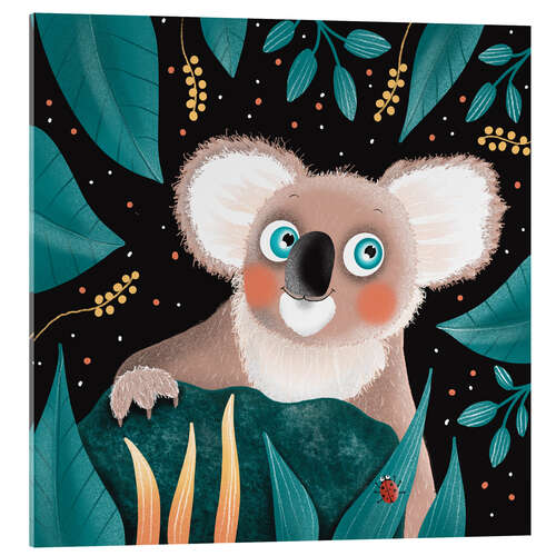 Acrylglasbild Lächelnder Koala mit blauen Augen