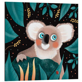 Alubild Lächelnder Koala mit blauen Augen