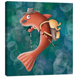 Canvas print Salmon on the move