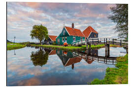 Cuadro de aluminio Casa en el canal en Zaanse Schans, Holanda