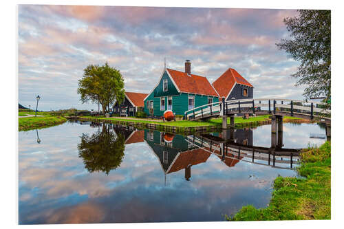 Hartschaumbild Haus am Kanal in Zaanse Schans, Holland