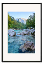 Gerahmter Kunstdruck Fluss Soča, Slowenien