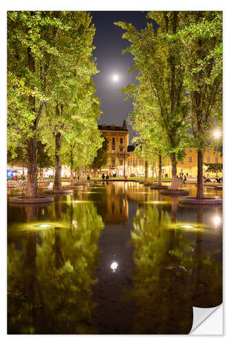 Selvklebende plakat Reflecting moon in Parma, Italy