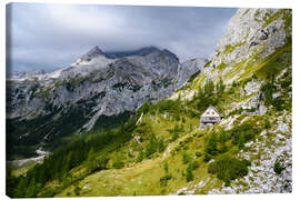 Lienzo Refugio de montaña en Triglav, Eslovenia