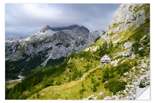 Selvklebende plakat Mountain hut at Triglav, Slovenia