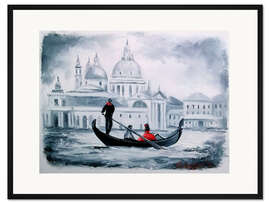 Gerahmter Kunstdruck Romanze von Venedig
