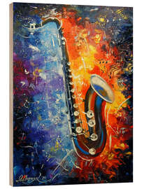 Quadro de madeira Jazz Saxophone - Olha Darchuk
