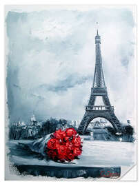 Selvklebende plakat Red roses for loved ones