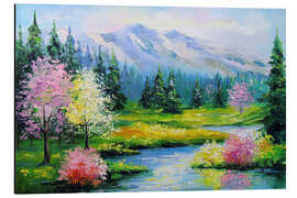 Magnettafel Gebirgsfluss im Sommer