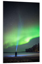 Gallery print Man Under Northern Lights (Aurora Borealis)