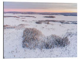 Magnettafel Herzförmiger Wald in der Winterlandschaft
