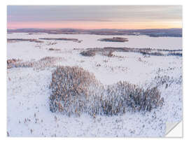 Wall sticker Heart-shaped forest in the winter landscape