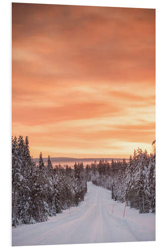 PVC print Winter Road at Sunset