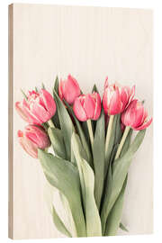 Wood print Tulips