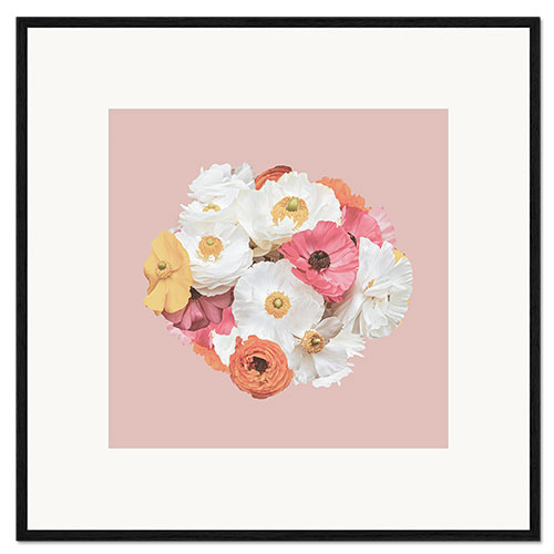 Gerahmter Kunstdruck Mohnblumenstrauß