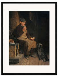 Gerahmter Kunstdruck Alter Mann der sich ausruht