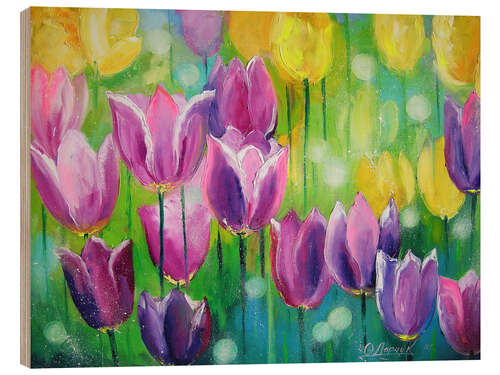 Wood print Tulips