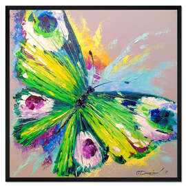 Gerahmter Kunstdruck Grüner Schmetterling