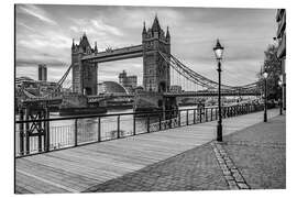 Cuadro de aluminio Tower Bridge en Londres, blanco y negro