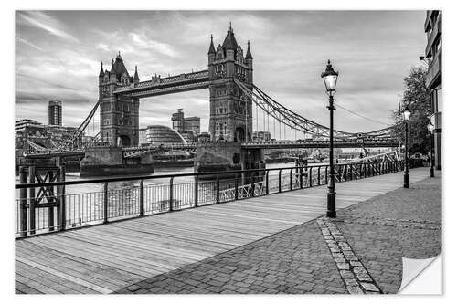 Wall sticker Tower Bridge in London, black and white