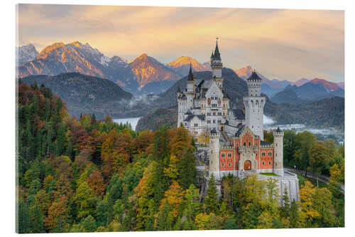 Akrylbillede Neuschwanstein Castle in early autumn