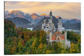 Alubild Schloss Neuschwanstein im Frühherbst