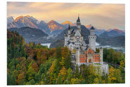 Foam board print Neuschwanstein Castle in early autumn