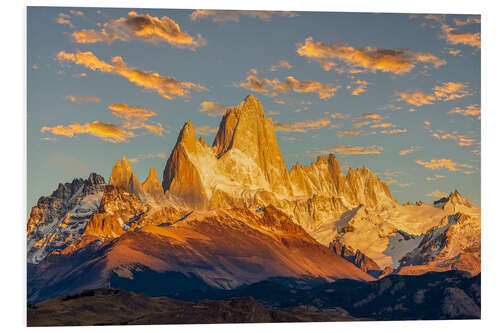 Foam board print Sunrise at Fitz Roy, Patagonia