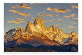 Poster Lever du soleil à Fitz Roy, Patagonie