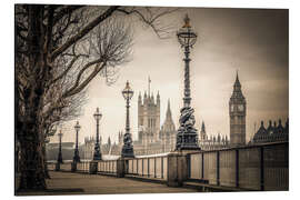 Alubild Herbststimmung an der Themse, London