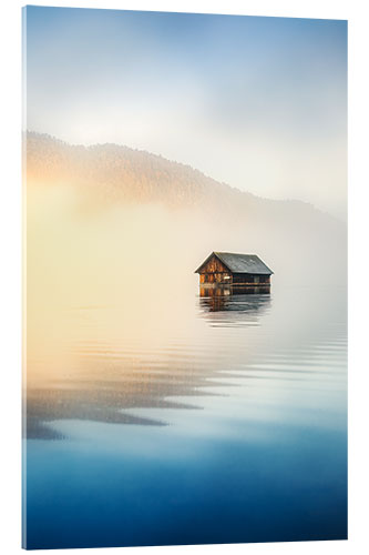 Obraz na szkle akrylowym Wooden hut at the Almsee