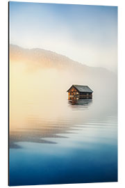 Aluminiumsbilde Wooden hut at the Almsee