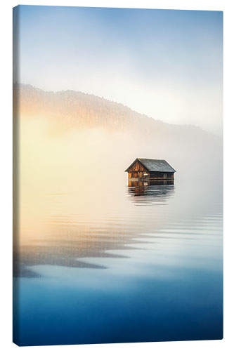 Obraz na płótnie Wooden hut at the Almsee