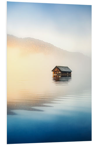 PVC-taulu Wooden hut at the Almsee