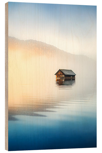 Holzbild Holzhütte am Almsee