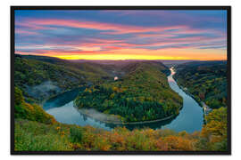 Gerahmter Kunstdruck Saarschleife im Saarland