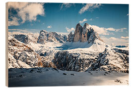 Trätavla Three Peaks