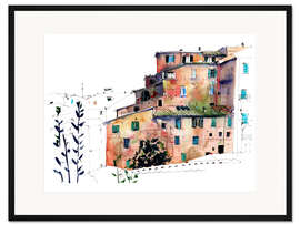 Gerahmter Kunstdruck Siena Toskana Italien