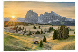 Alumiinitaulu Alpe di Siusi in autumn