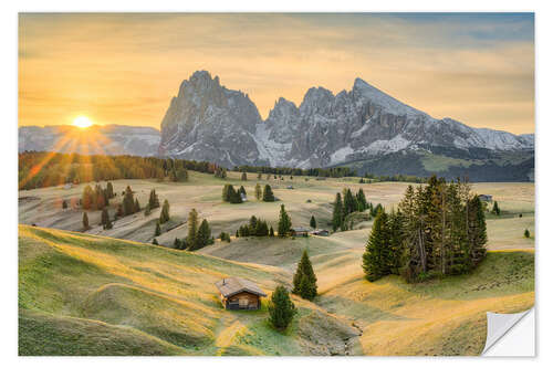 Sticker mural Alpe di Siusi en automne