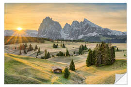 Adesivo murale Alpe di Siusi in autunno