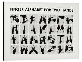 Magnettafel Zweihändiges Fingeralphabet (englisch)