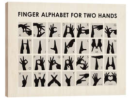 Wood print Finger alphabet for two hands