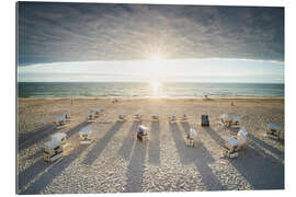 Tableau en plexi-alu Coucher de soleil sur la plage ouest de Sylt