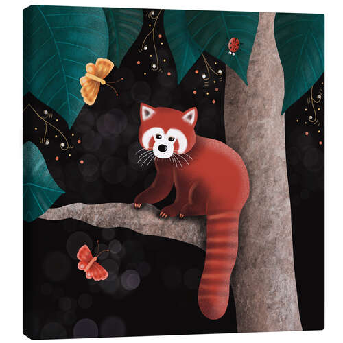 Canvas-taulu Red panda on a tree