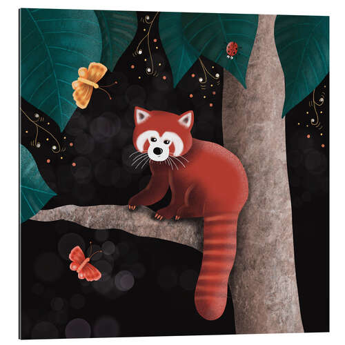 Galleritryk Red panda on a tree