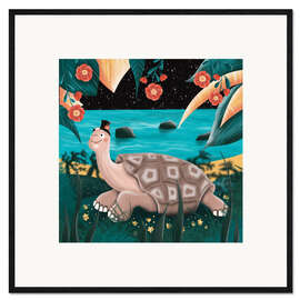 Framed art print Diego the giant tortoise