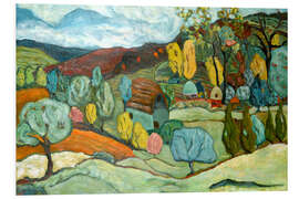 Foam board print Village in autumn