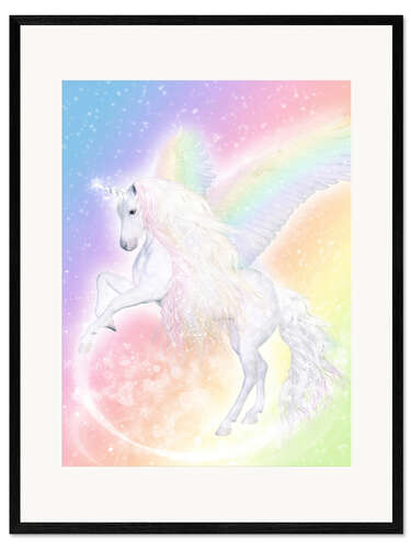 Inramat konsttryck Unicorn Pegasus - Enchant your life