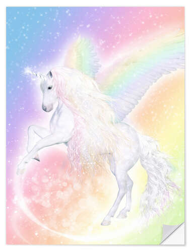 Selvklebende plakat Unicorn Pegasus - Enchant your life